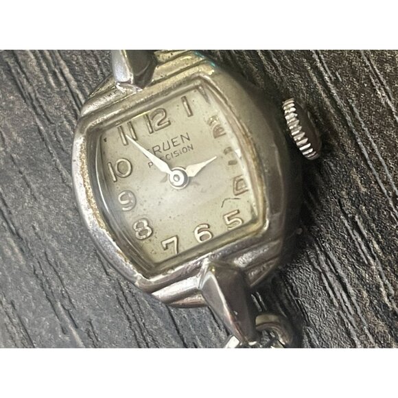 Vintage Gruen Watch Art Deco MCM Speidel gold filled petina square 1920's - Picture 1 of 10